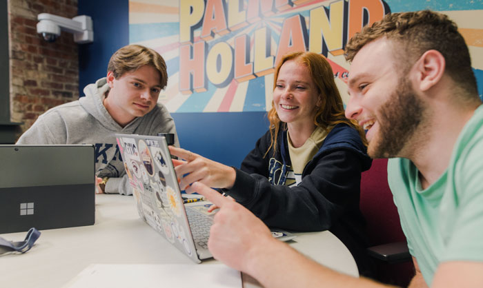 Students working in a computer related class at The University of Akron