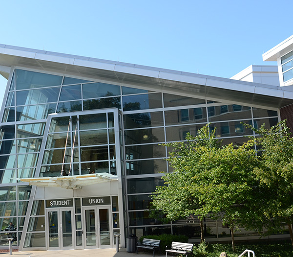 Exterior view of the Jean Hower Taber Student Union building