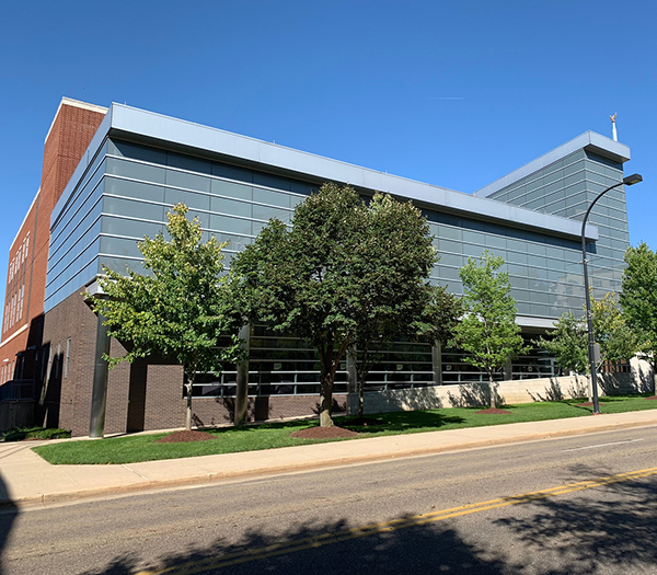 Students walking on campus