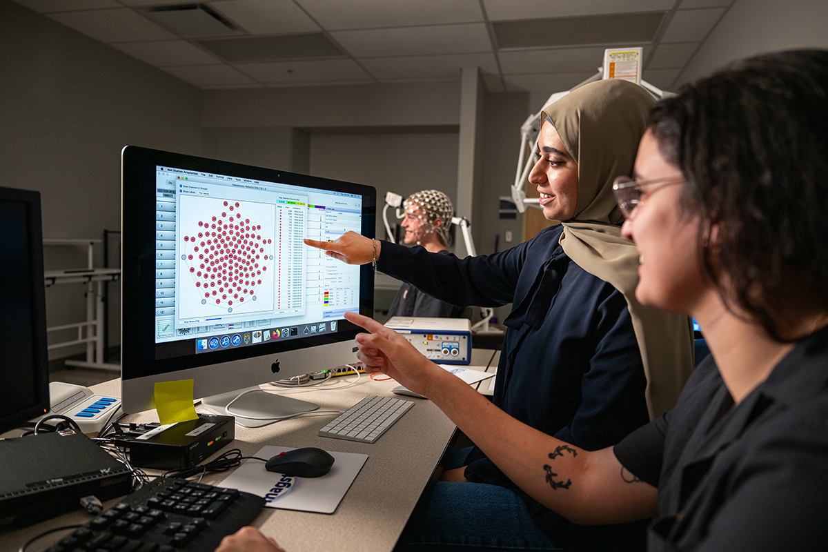 Biomedical engineering students in the lab