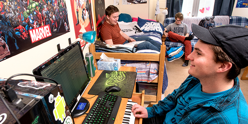 Students in residence hall