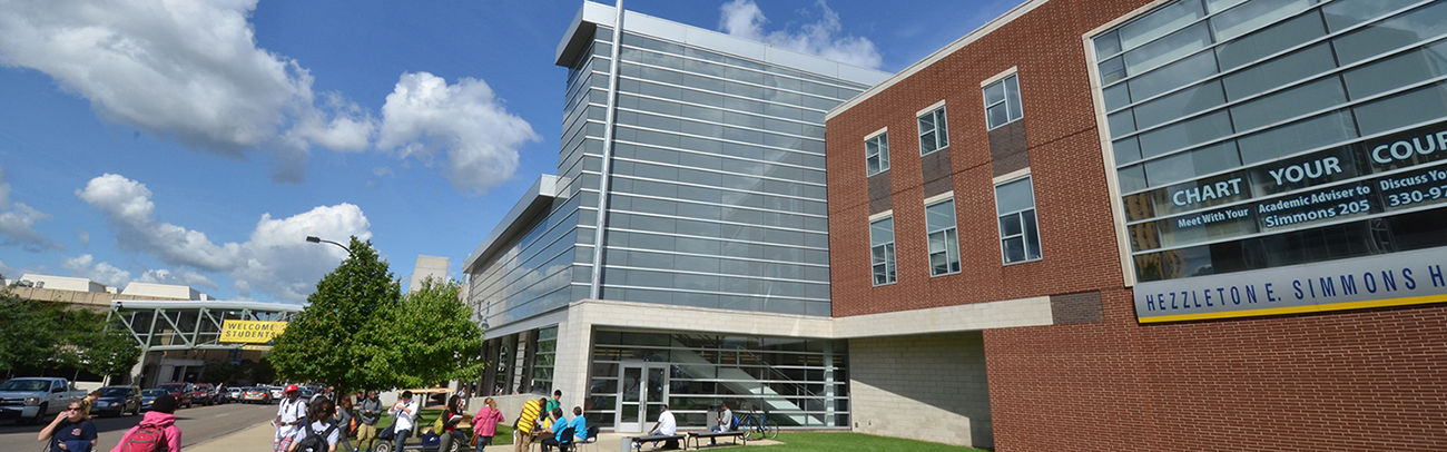 University image of Simmons Hall, home of the Office of the Registrar