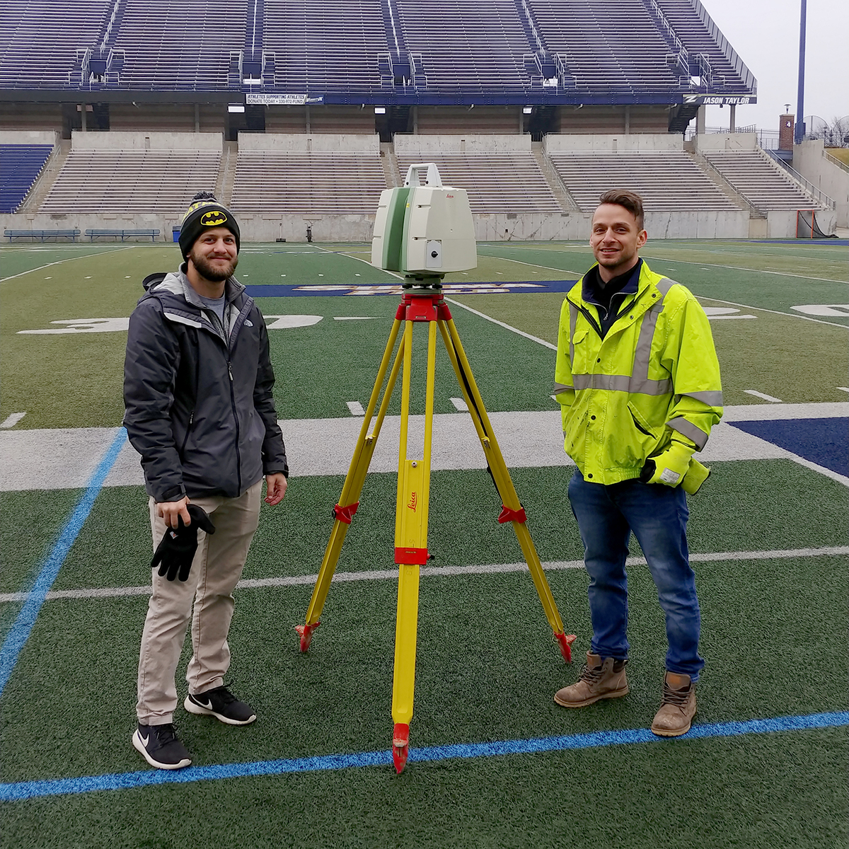 Land surveying students