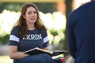 Students conversing outside