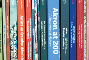 Book spines of UA published books.