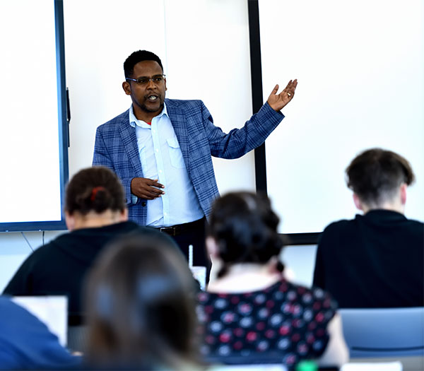 Instructor in front of class