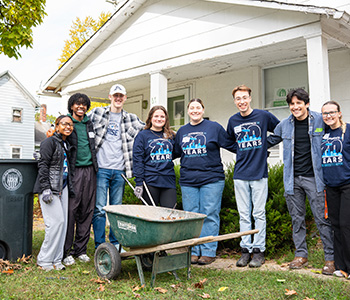 UA Students working on a project in the community