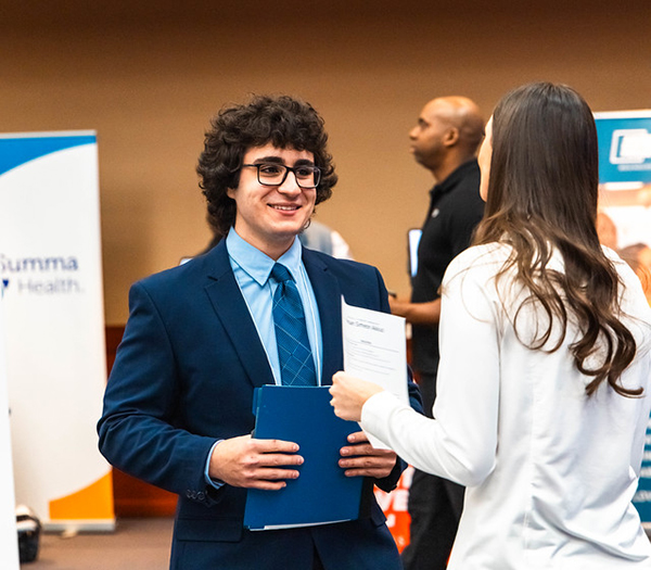 Graduate Students at a Career Fair