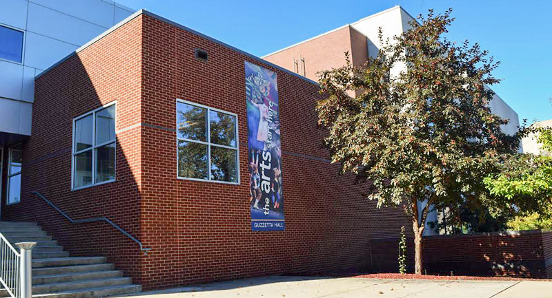 Exterior of Guzzetta Hall on The University of Akron campus