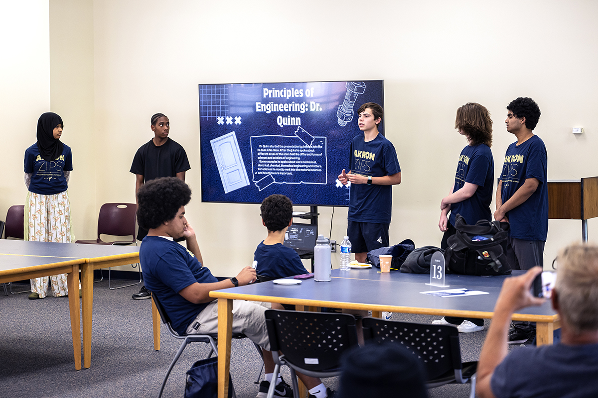 SEE Camp students giving their final presentation