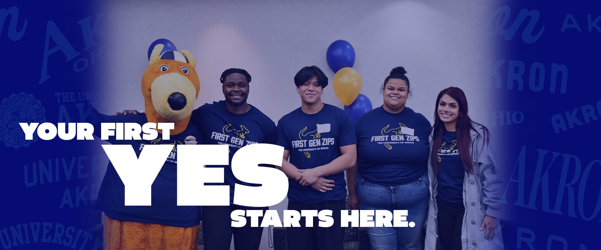 A group of first generation students standing together